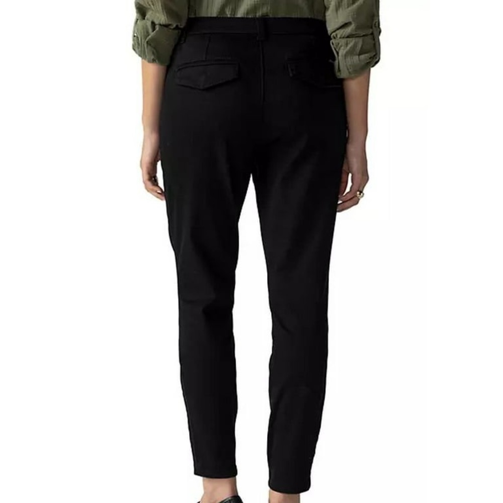 NWT SOCIAL STANDARD Black Utility Ankle Pants 8 Crop Trousers Twill Cigarette - Picture 3 of 14